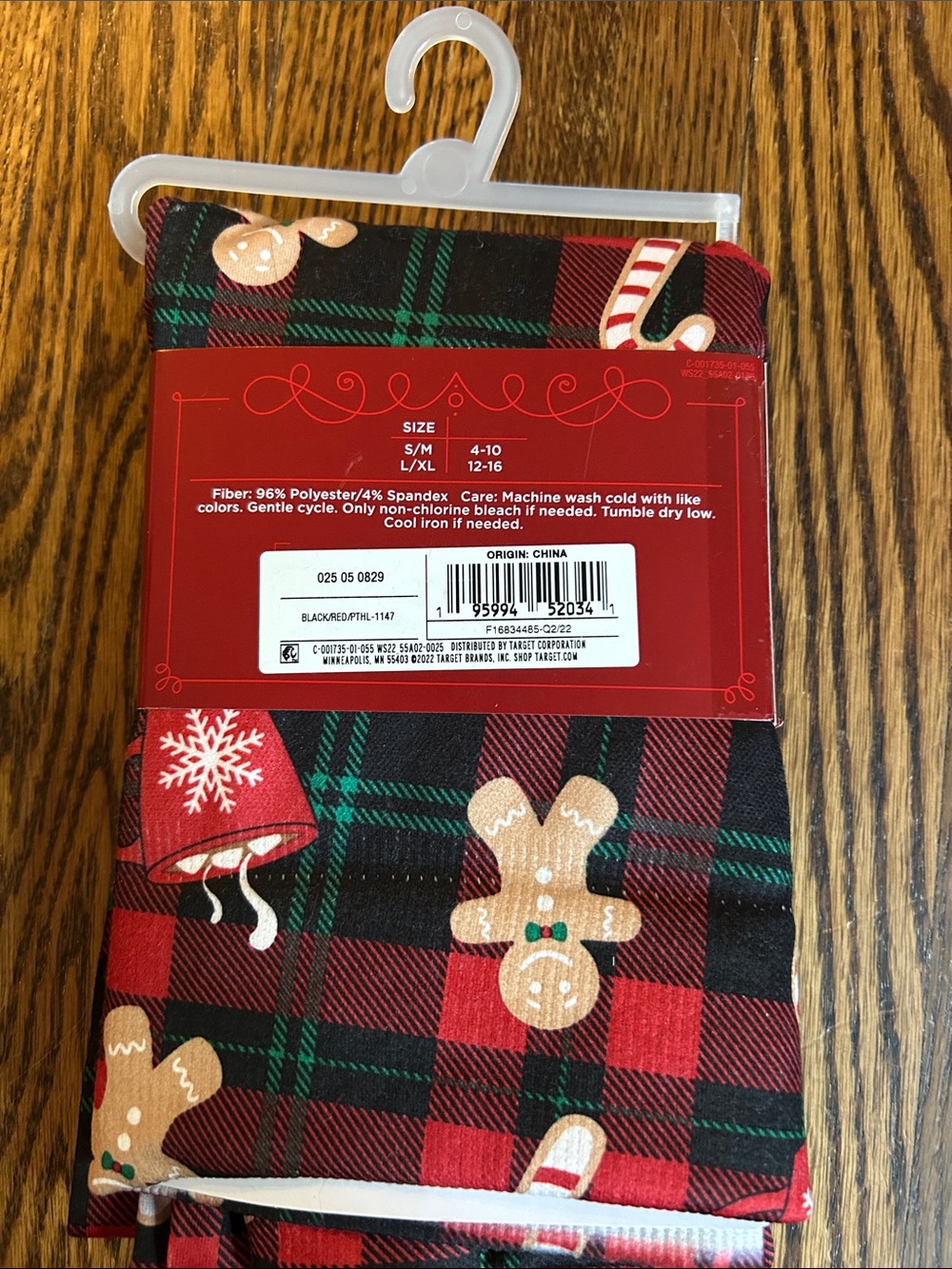 Wondershop Women's Red Plaid Holiday Fleece-Lined Leggings - Picture 2 of 2